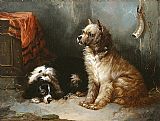 King Canvas Paintings - A Terrier and a King Charles Spaniel